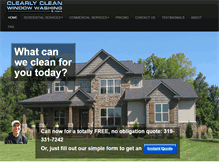 Tablet Screenshot of clearlycleanwindowwashing.com